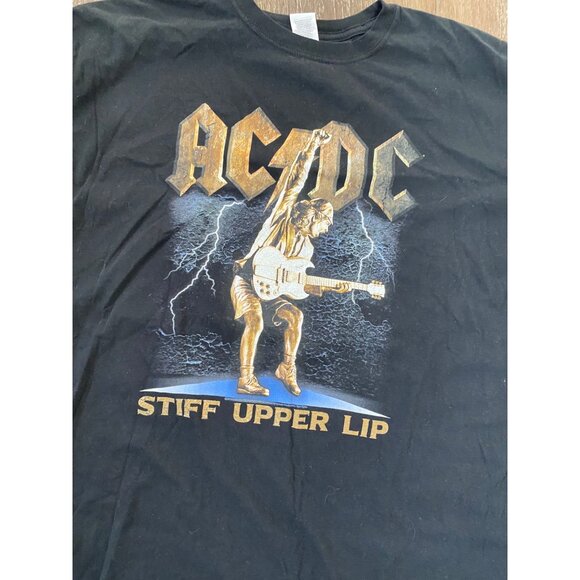 ACDC Stiff Upper Lip Album Cover Men's T Shirt Rock Band Concert Tour Merch - Picture 2 of 5